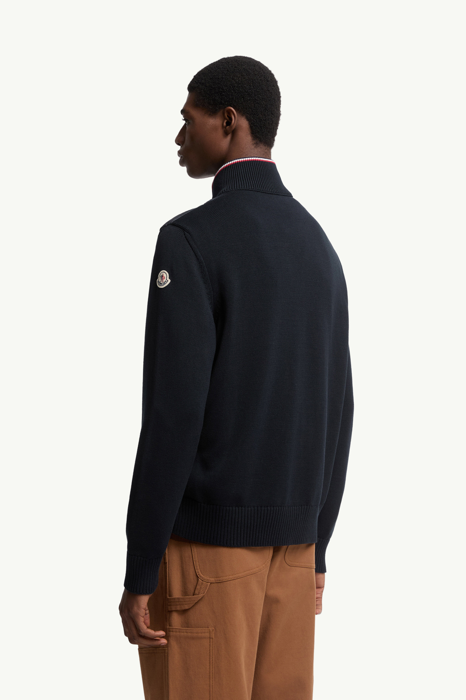 Padded Zip-Up Cotton Cardigan - 5
