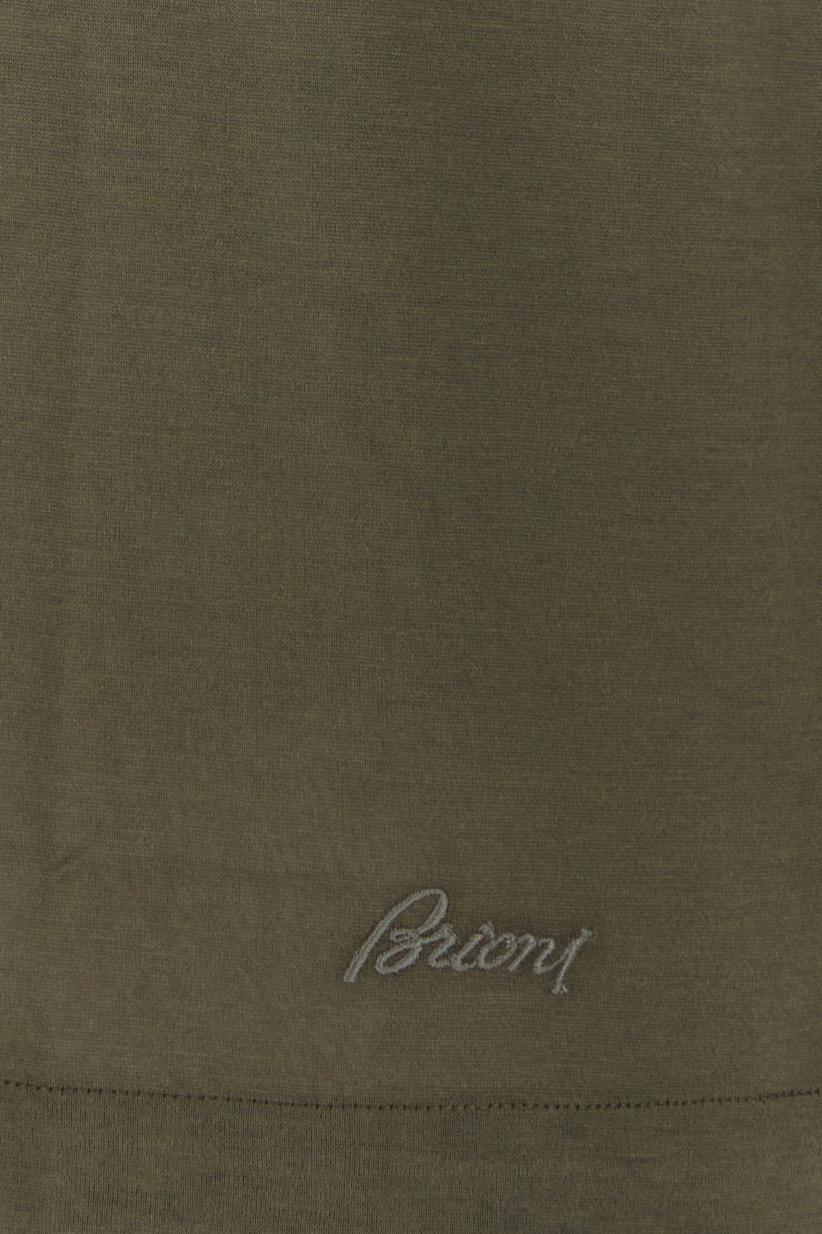 Army green silk blend t-shirt - 3