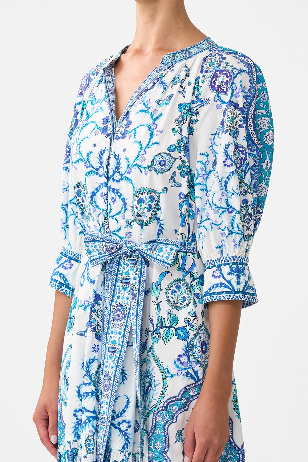 TIERED SHIRT DRESS WITH SHORT SLEEVE - 5