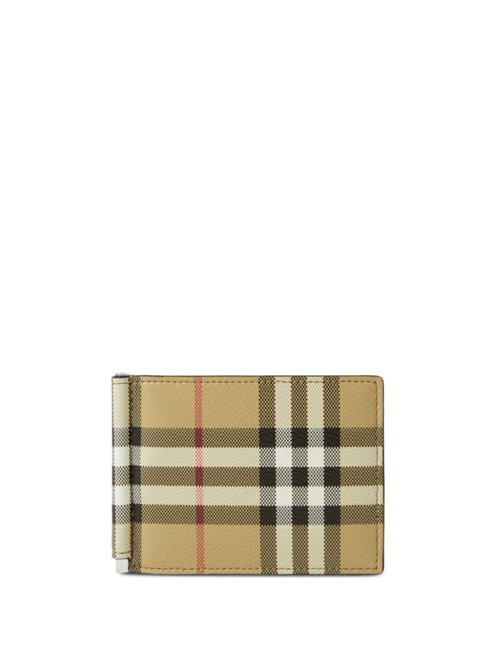 checked bi-fold clip wallet - 1