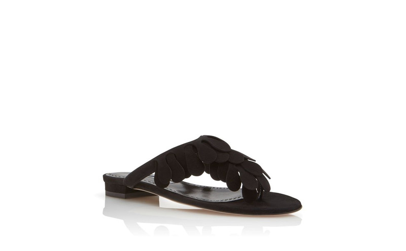 Black Suede Strappy Sandals 3