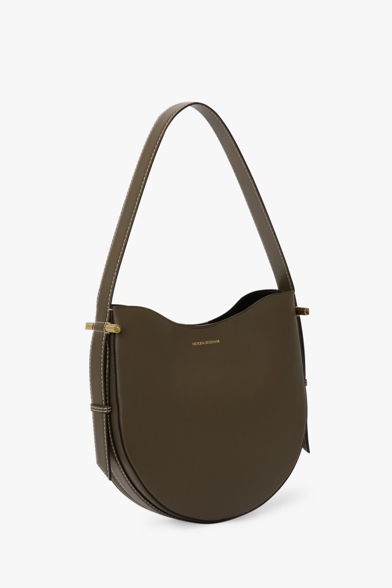 Medium Dia Hobo Bag In Dark Khaki Smooth Leather - 3