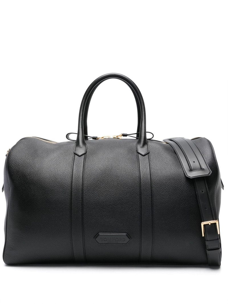 logo-patch leather holdall 1