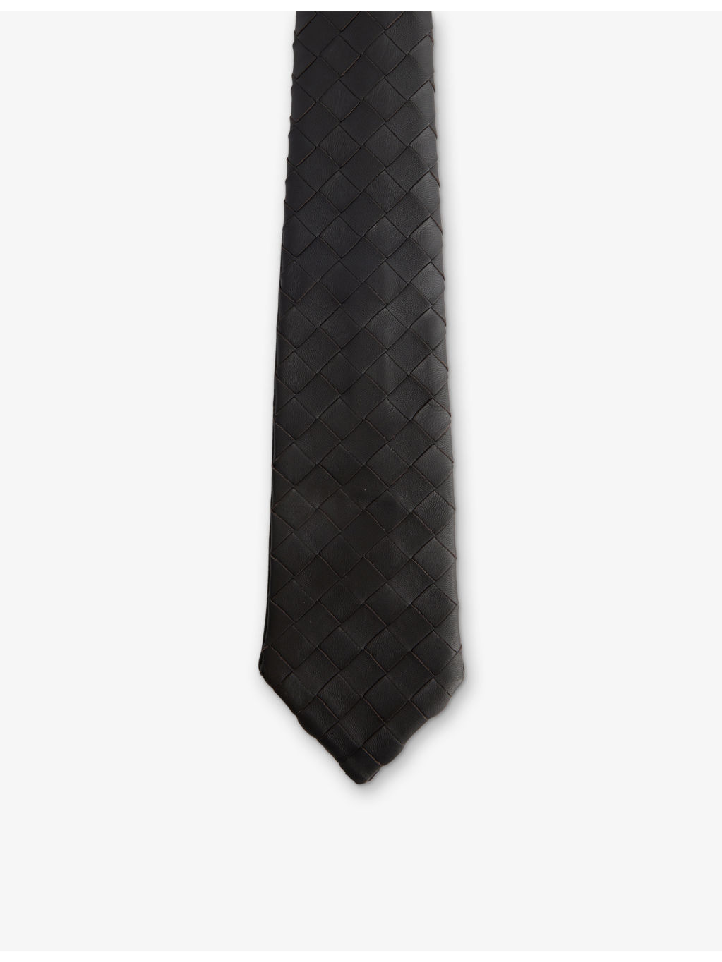 Intrecciato Woven Leather Tie - 1