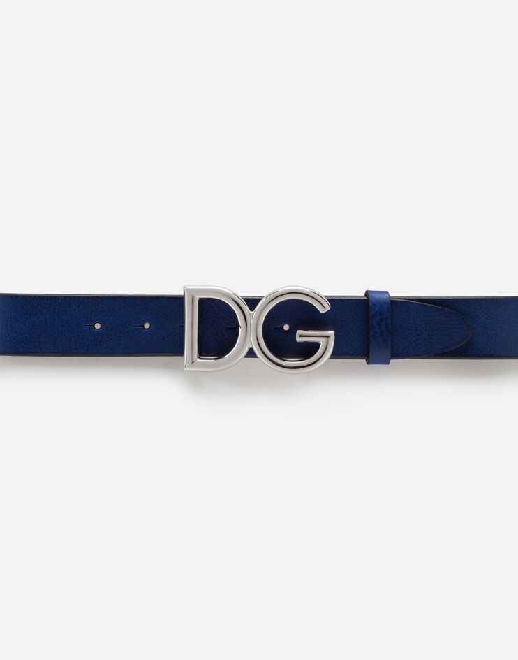 Leather belt with DG logo - 3