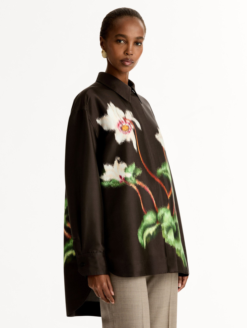 CHINÉ CYCLAMEN SILK MIKADO BLOUSE 5