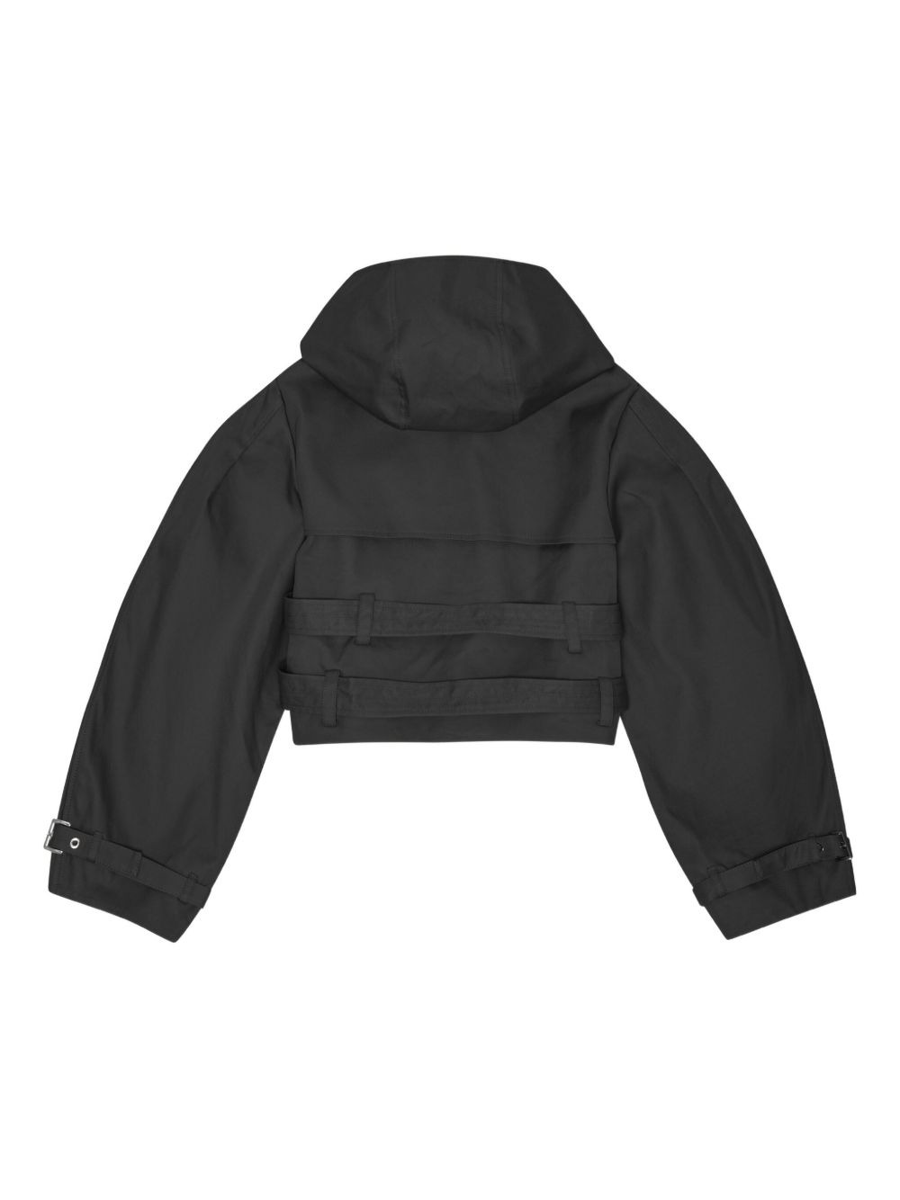 hooded buckle-fastening jacket - 2