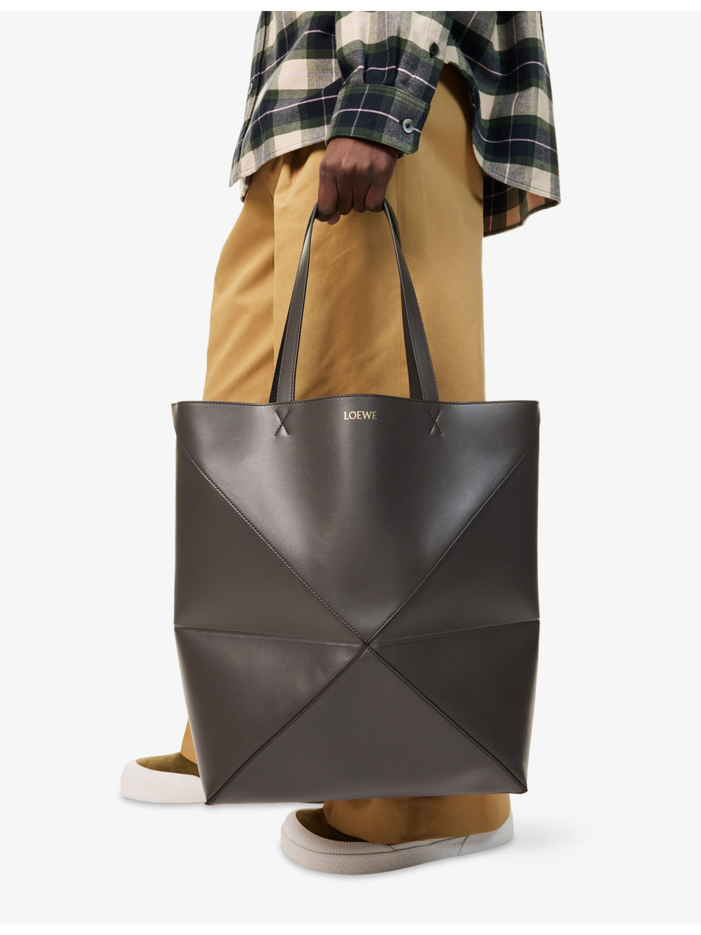 Puzzle Fold XL Leather Tote Bag - 2