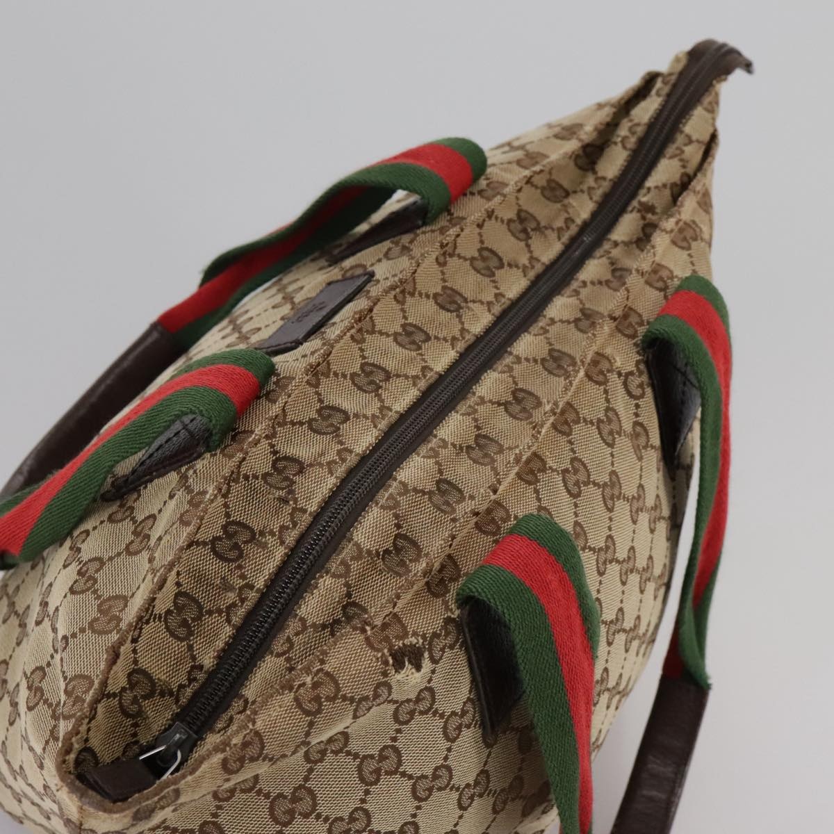 GUCCI GG Canvas Web Sherry Line Tote Bag Beige Silver - 7