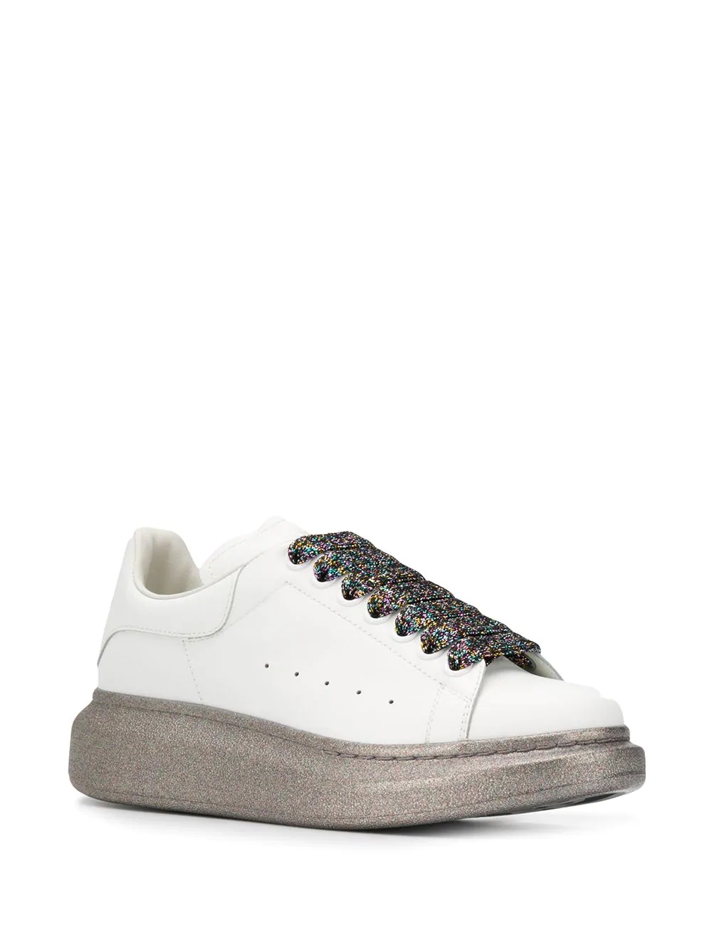 Oversized glitter detail low-top sneakers - 2