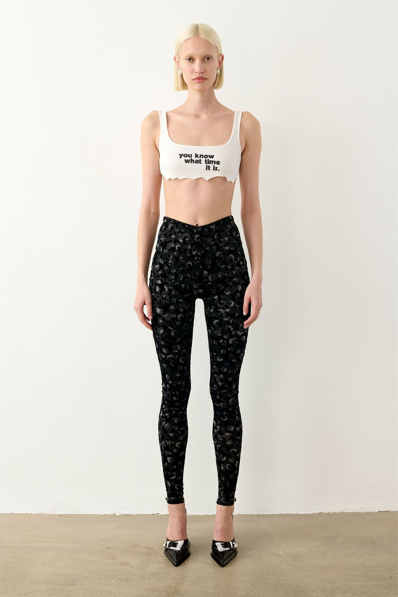 POSTER GIRL KNOCKOUT LEGGINGS BLACK LEOPARD PRINT outlook