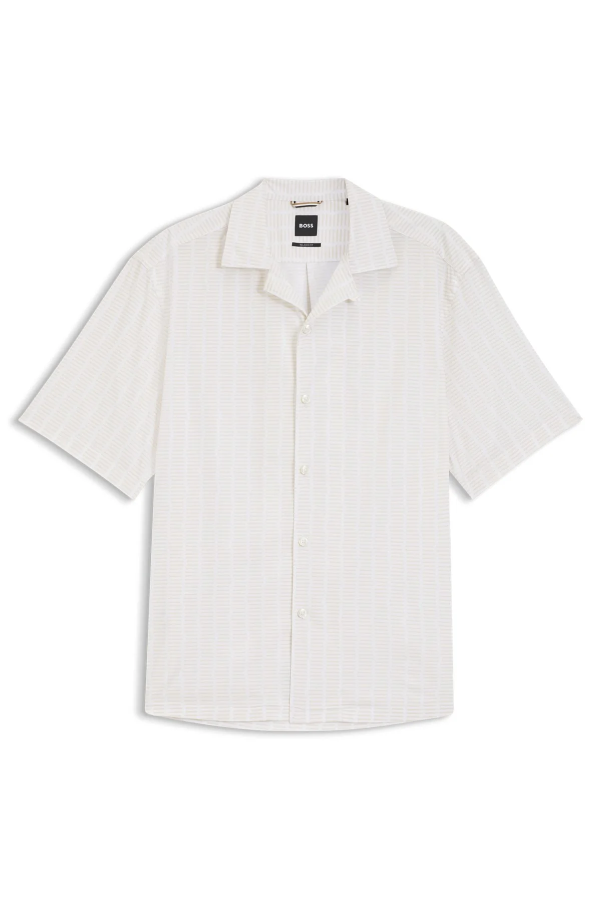 RELAXED-FIT CAMP-COLLAR SHIRT IN STRETCH COTTON POPLIN - 1