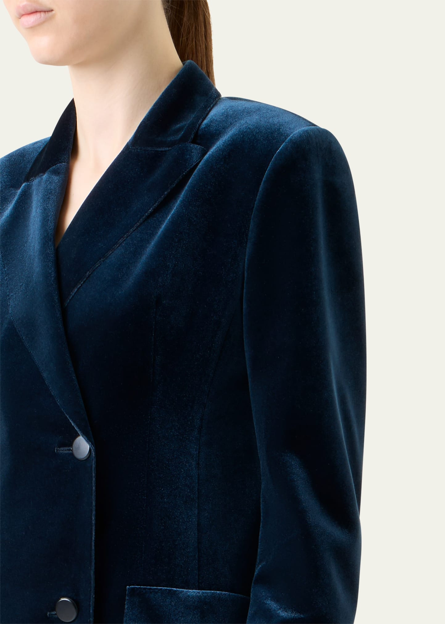 Edine Double-Breasted Long Velvet Coat - 5