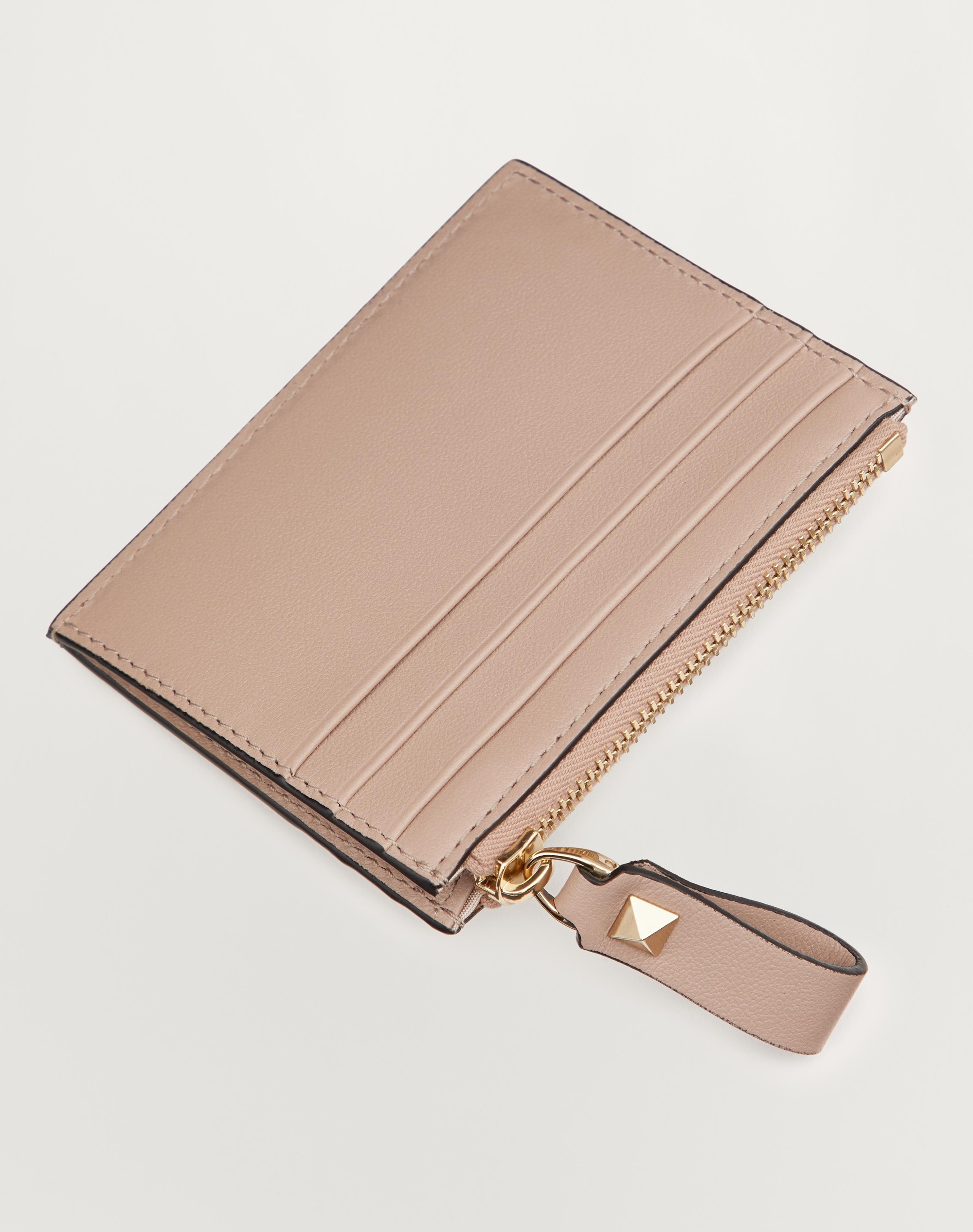 ROCKSTUD CALFSKIN CARDHOLDER WITH ZIPPER - 3