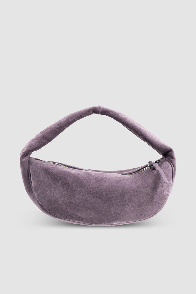 Cush Deep Purple Suede Leather Shoulder Bag 1