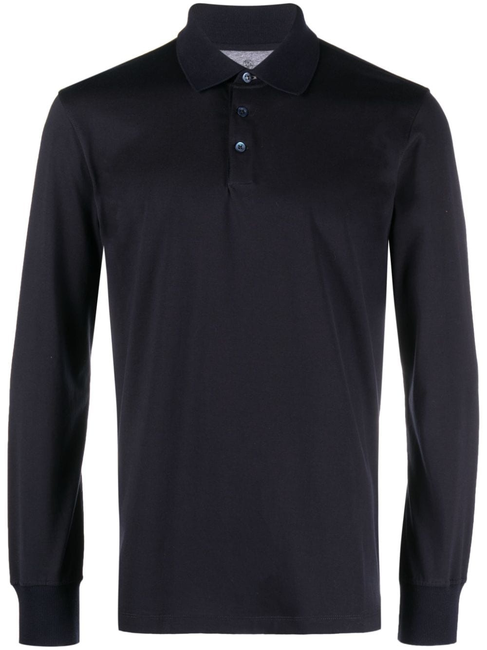 long-sleeve cotton polo shirt - 2