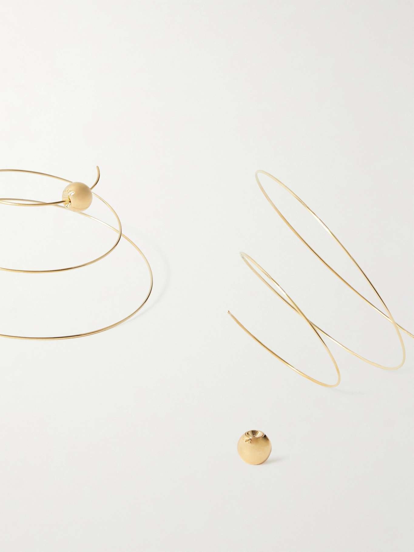 Thin Spiral gold-tone earrings Gold - 3