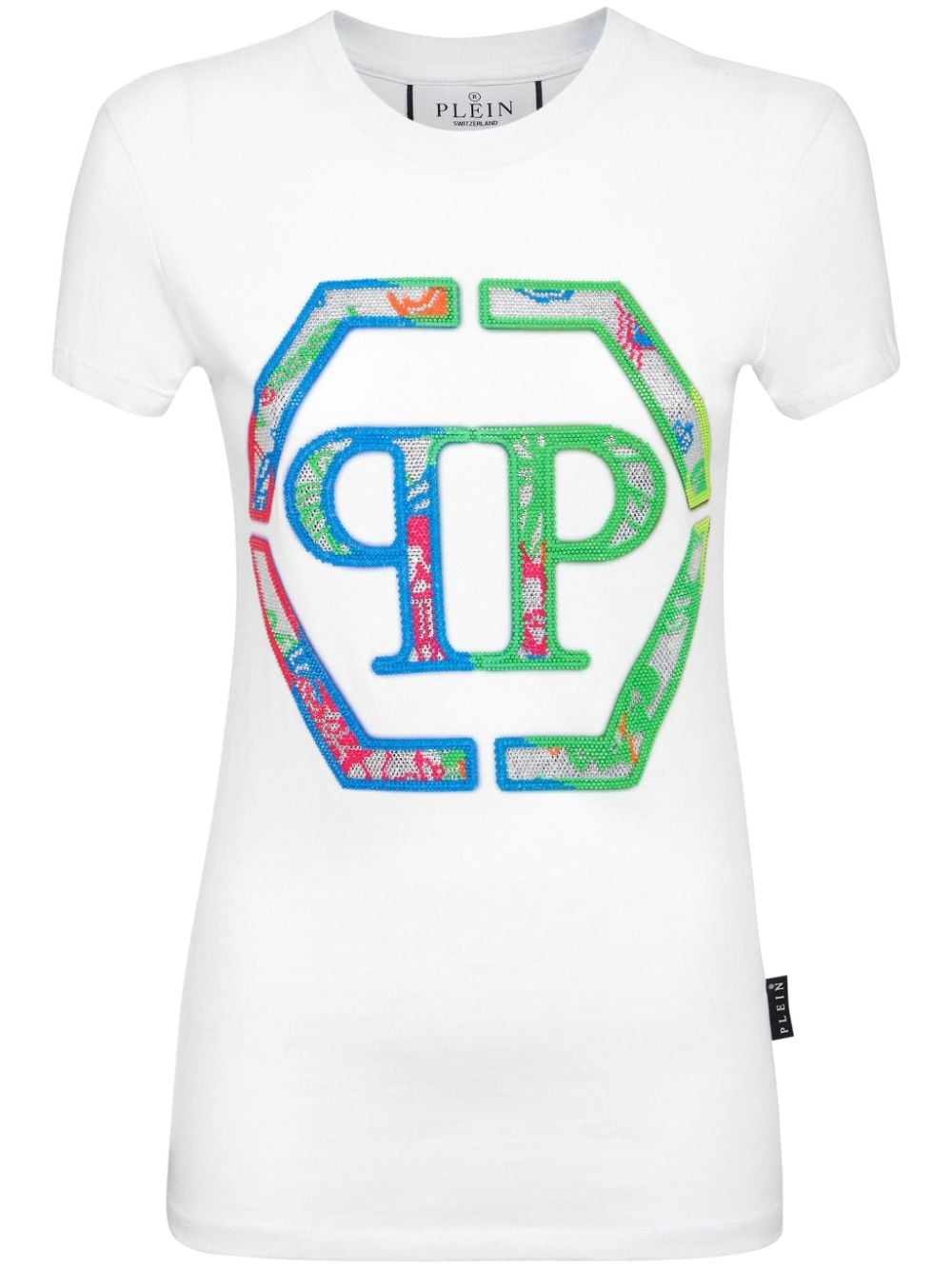 logo-embellished cotton T-shirt - 1