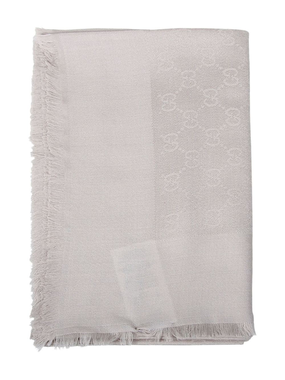 GG pattern fringed scarf - 2