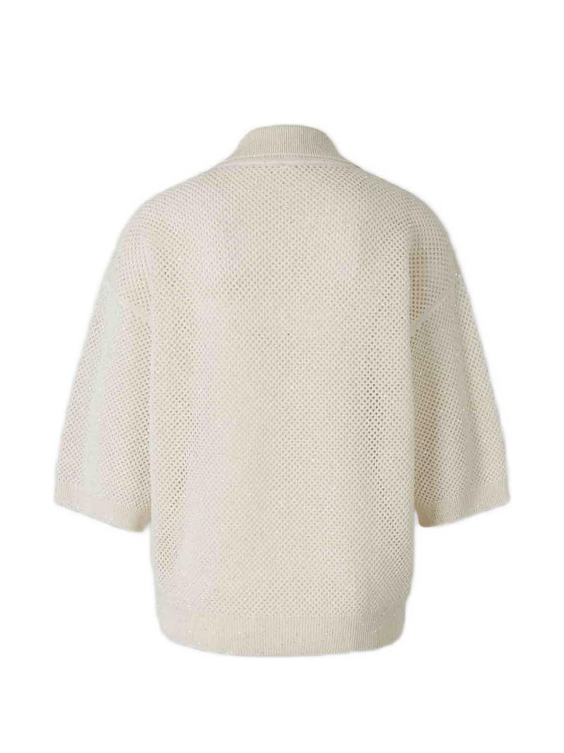 PESERICO sequin-embellishment V-neck T-shirt outlook