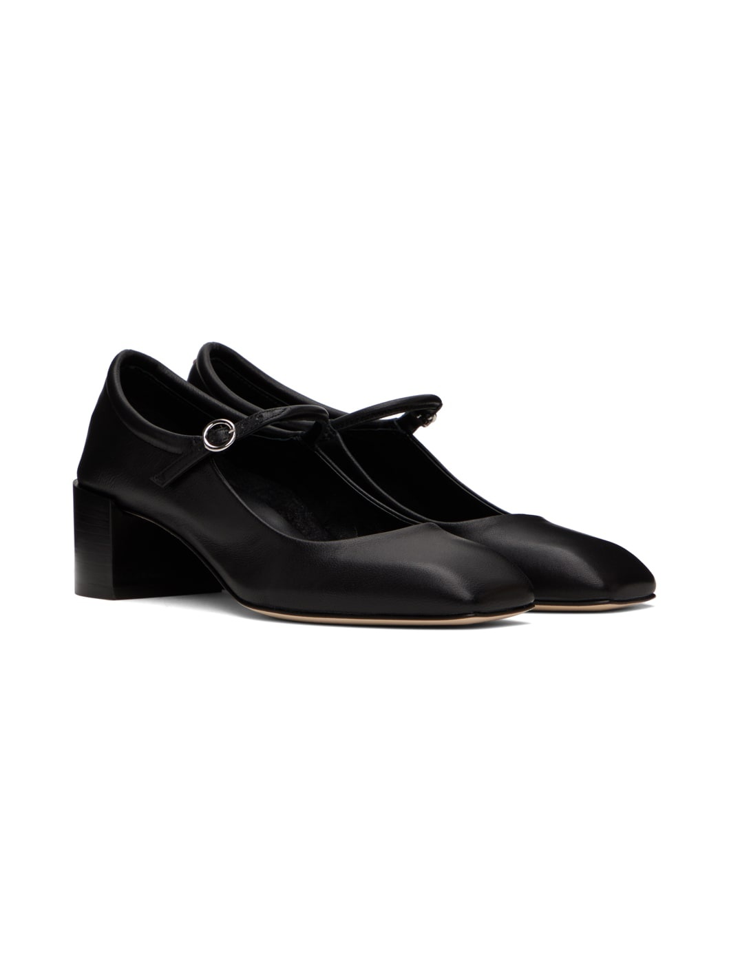 Black Aline Mary-Jane Heels - 4