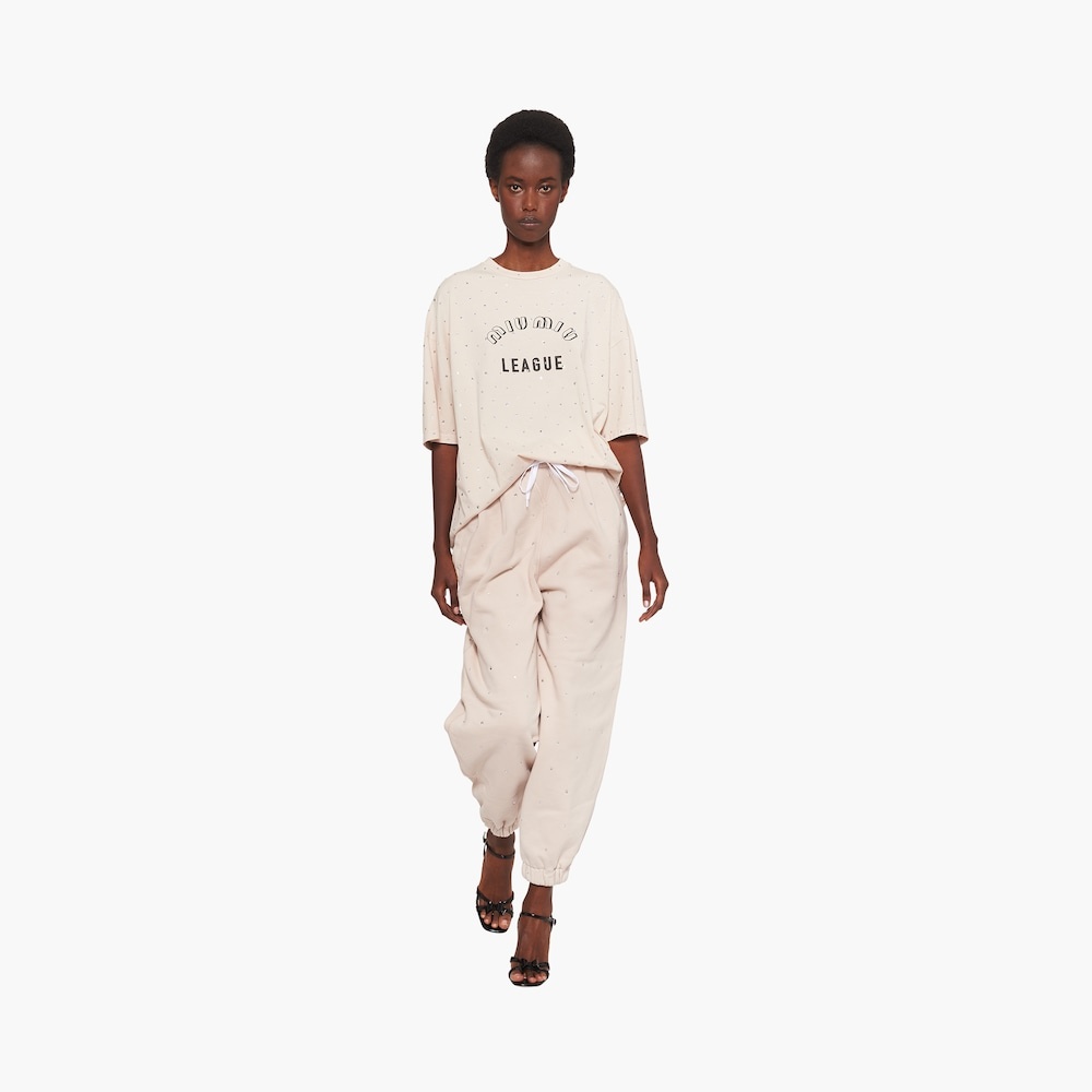 Embroidered cotton fleece joggers - 2