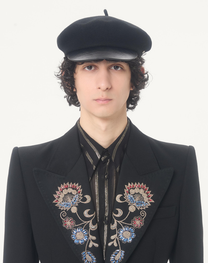 VALENTINO EMBROIDERED BELTED JACKET IN GRAIN DE POUDRE WOOL 3