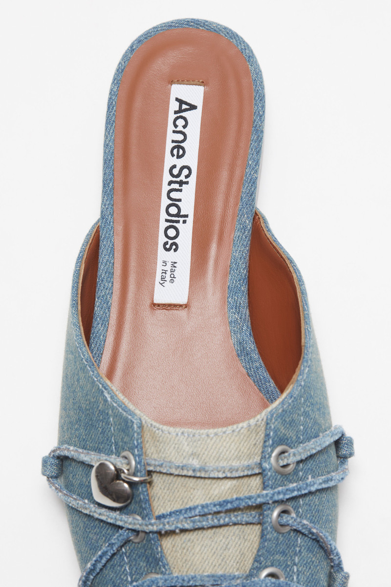 Lace-up mules - Dusty blue 6