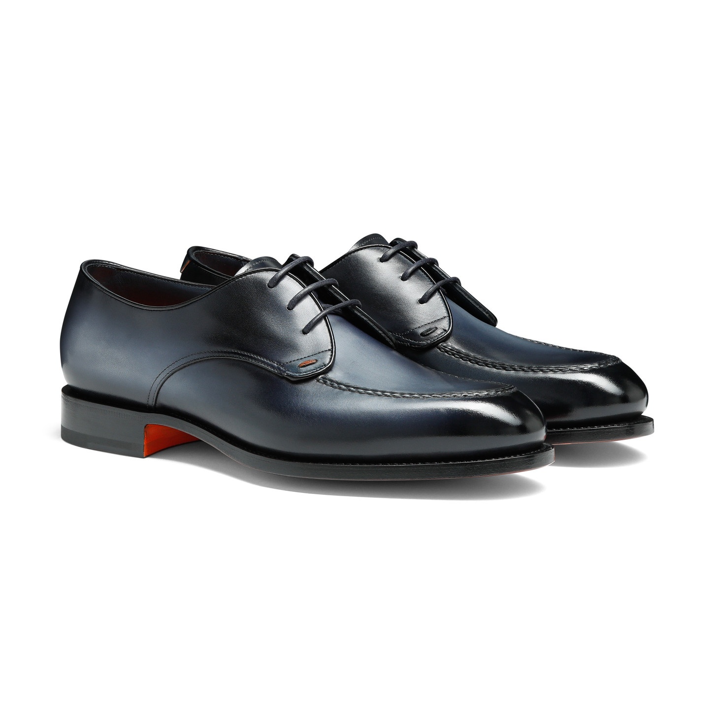 Men's blue leather Derby shoe - 3