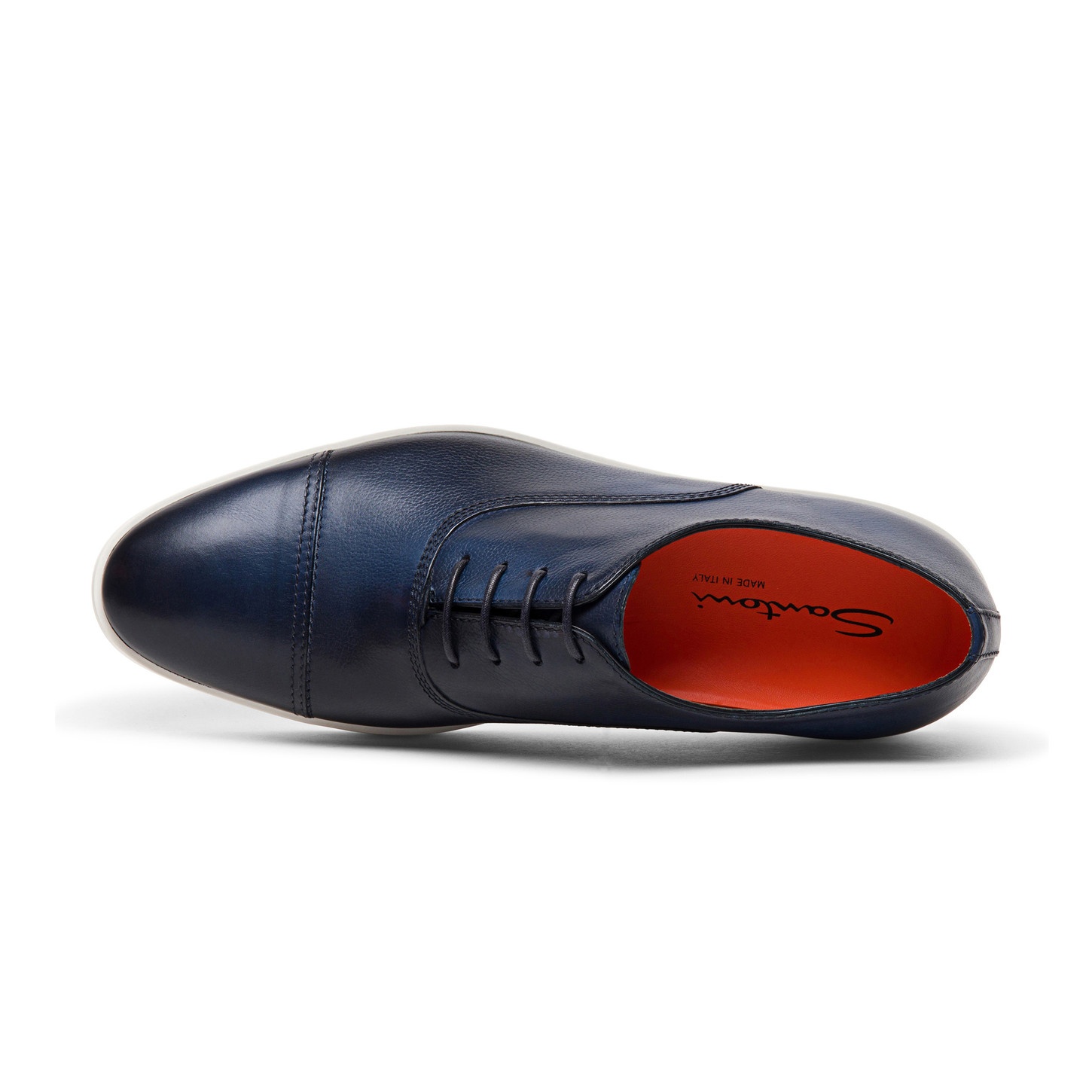 Men's polished blue leather Oxford shoe - 6