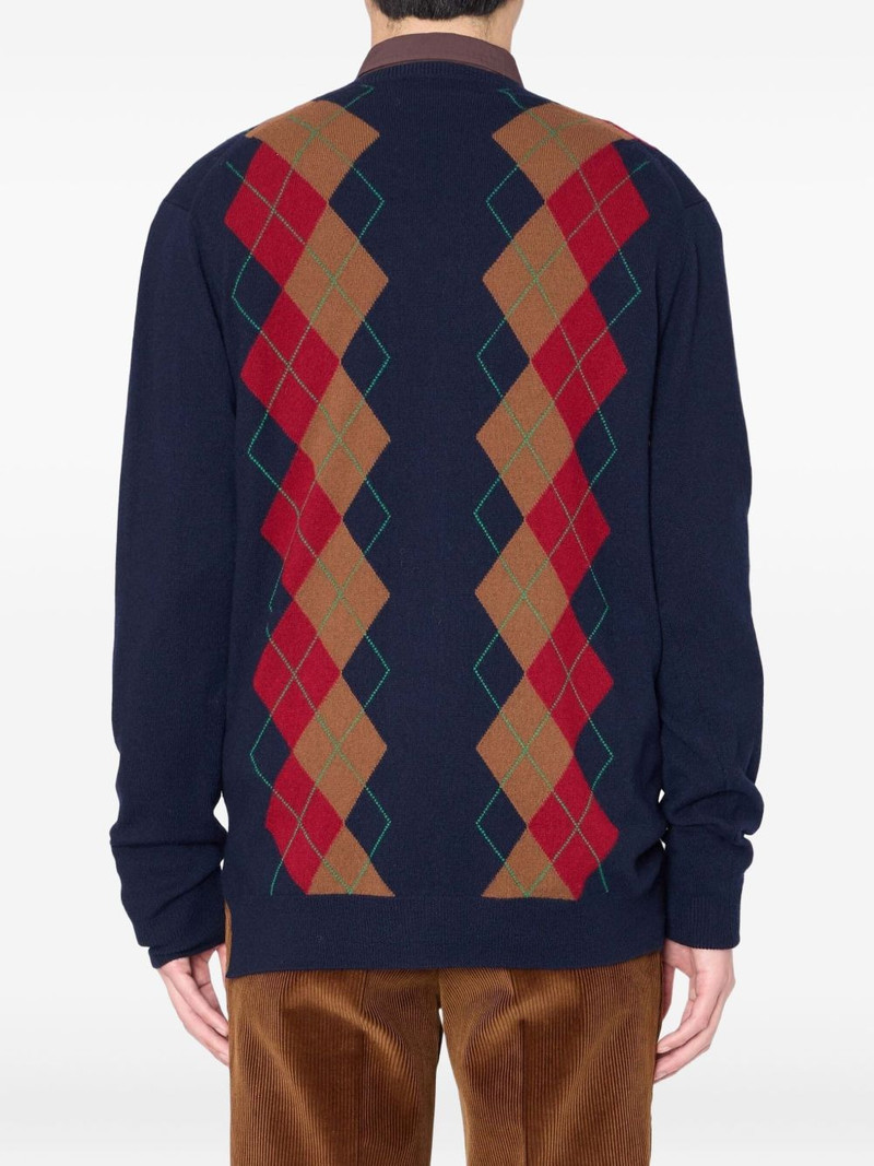 Kolor diamond-pattern v-neck sweater outlook