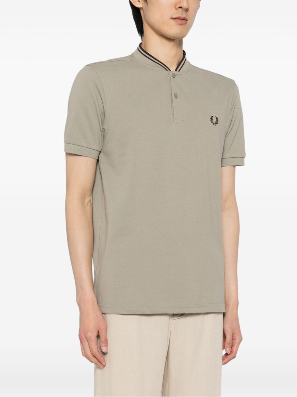 stripe-trim cotton polo shirt - 3