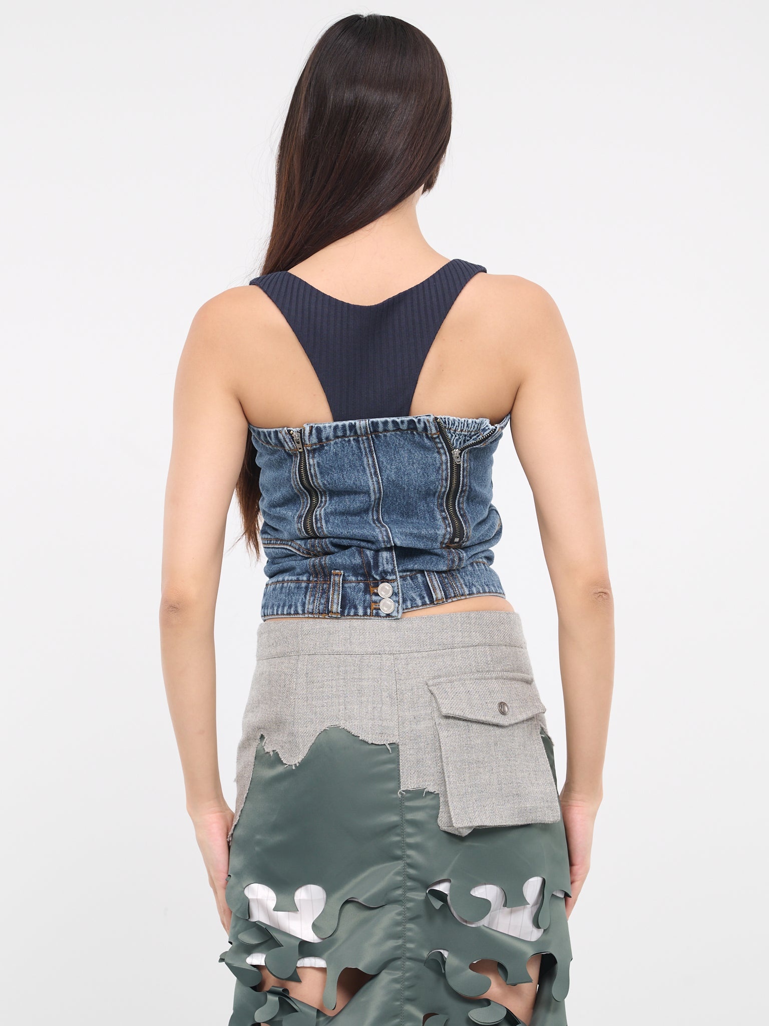 Deconstructed Denim Bustier - 3