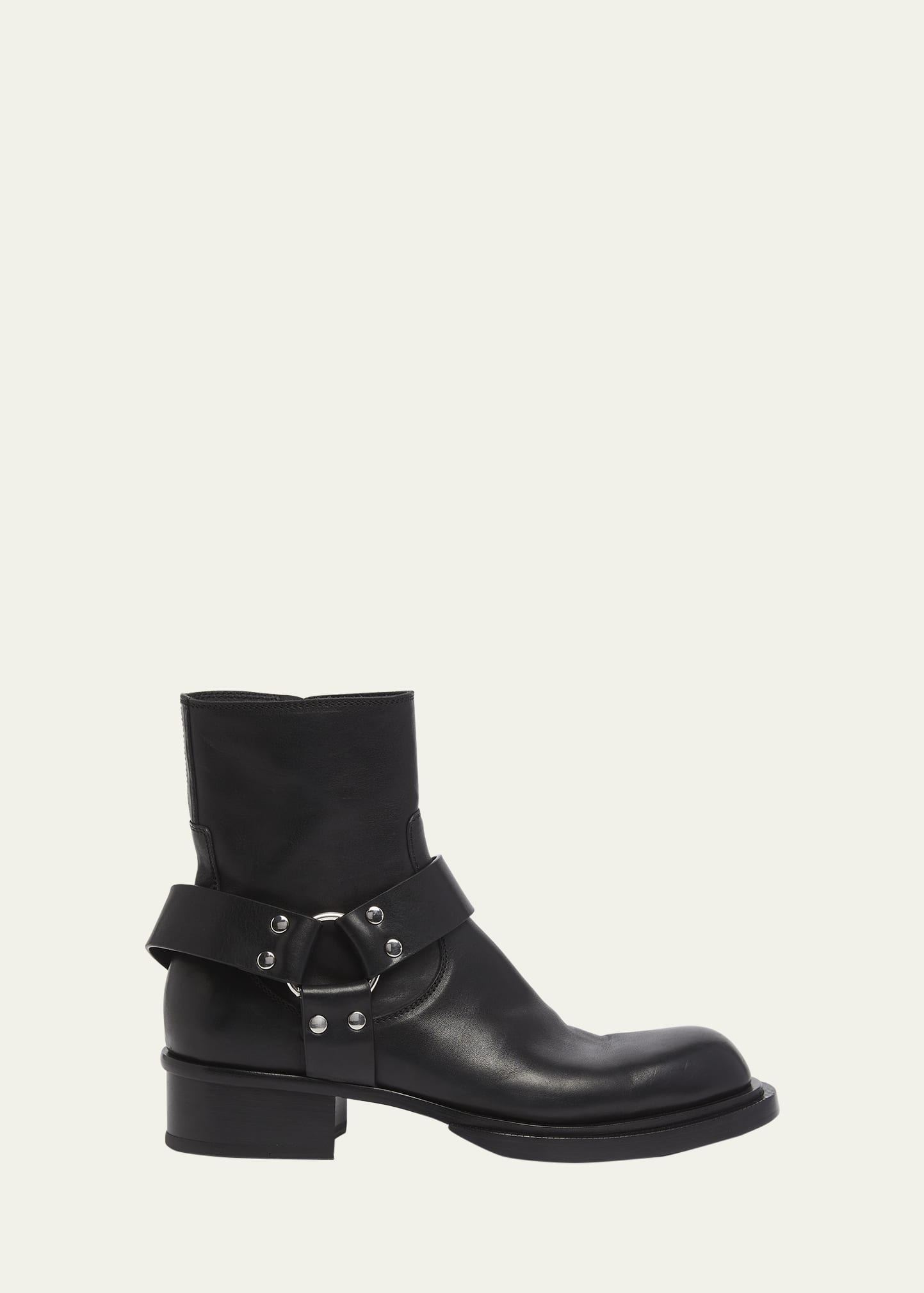 Men's Cuban Stack Leather Ankle Boots - 1