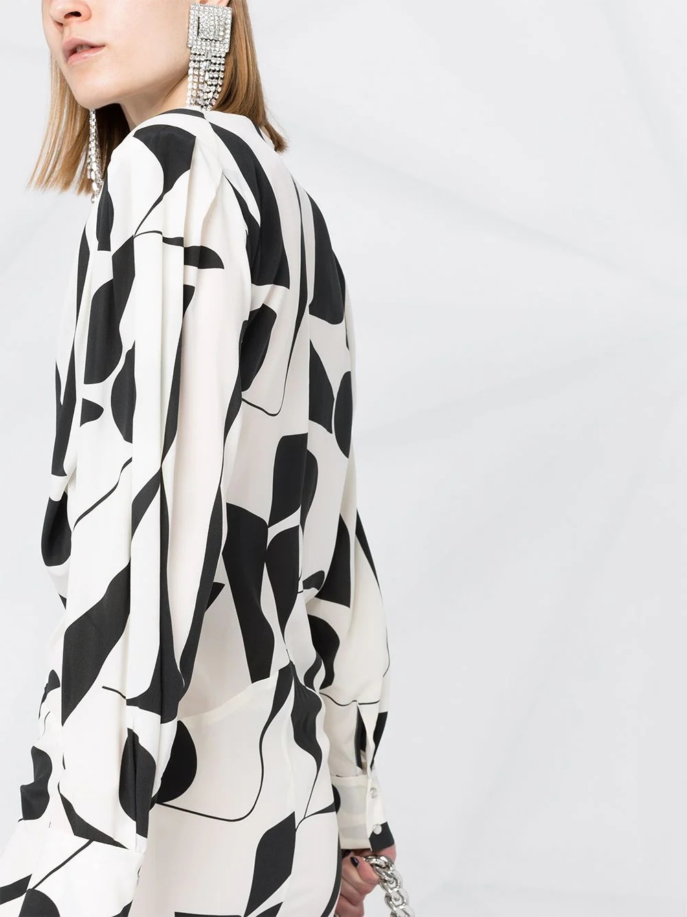 abstract-print silk dress - 3