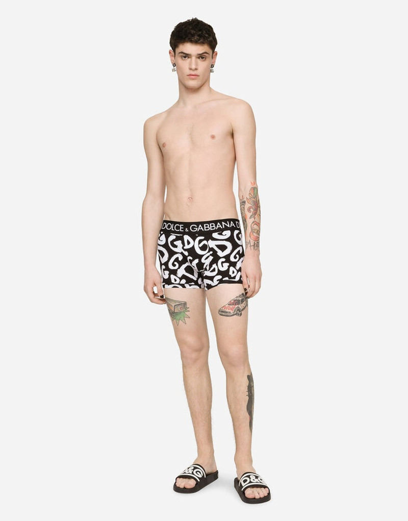 Dolce & Gabbana Two-way stretch jersey boxer shorts with DG logo outlook