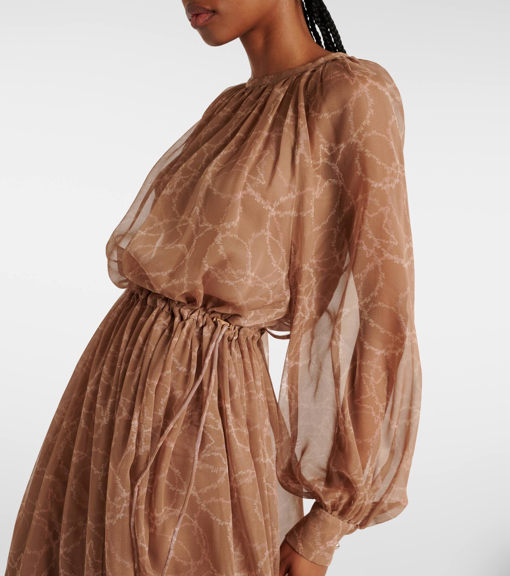 Sheer silk georgette midi dress - 5