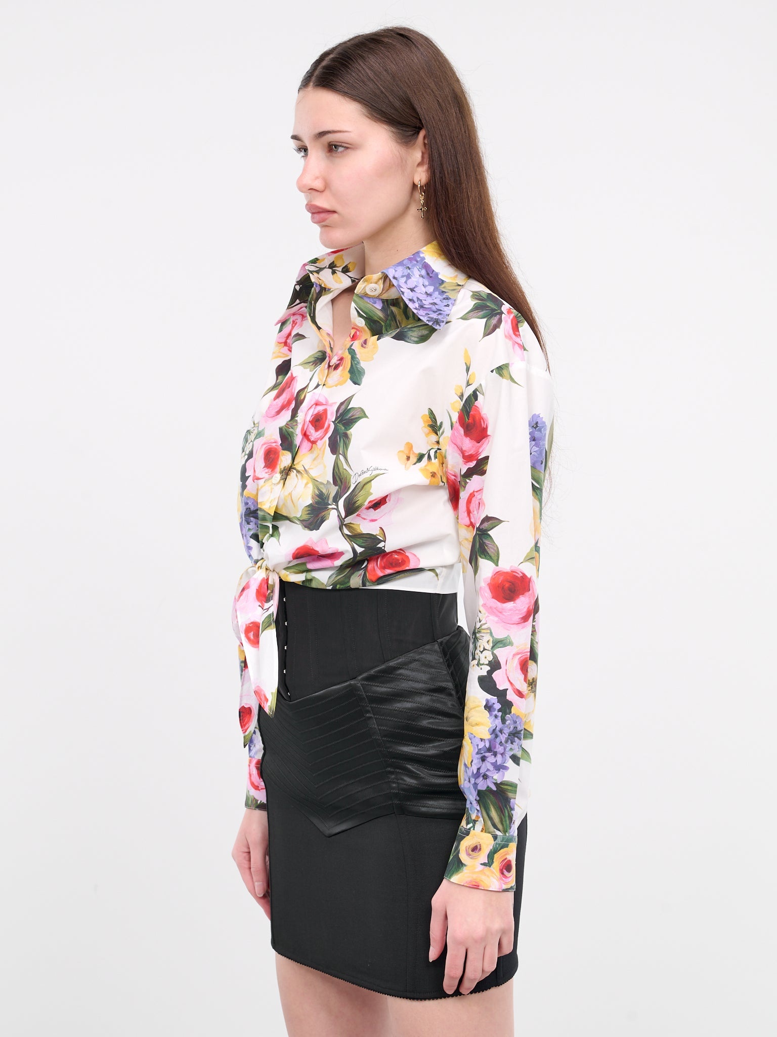 Garden Print Pussy-Bow Shirt - 2