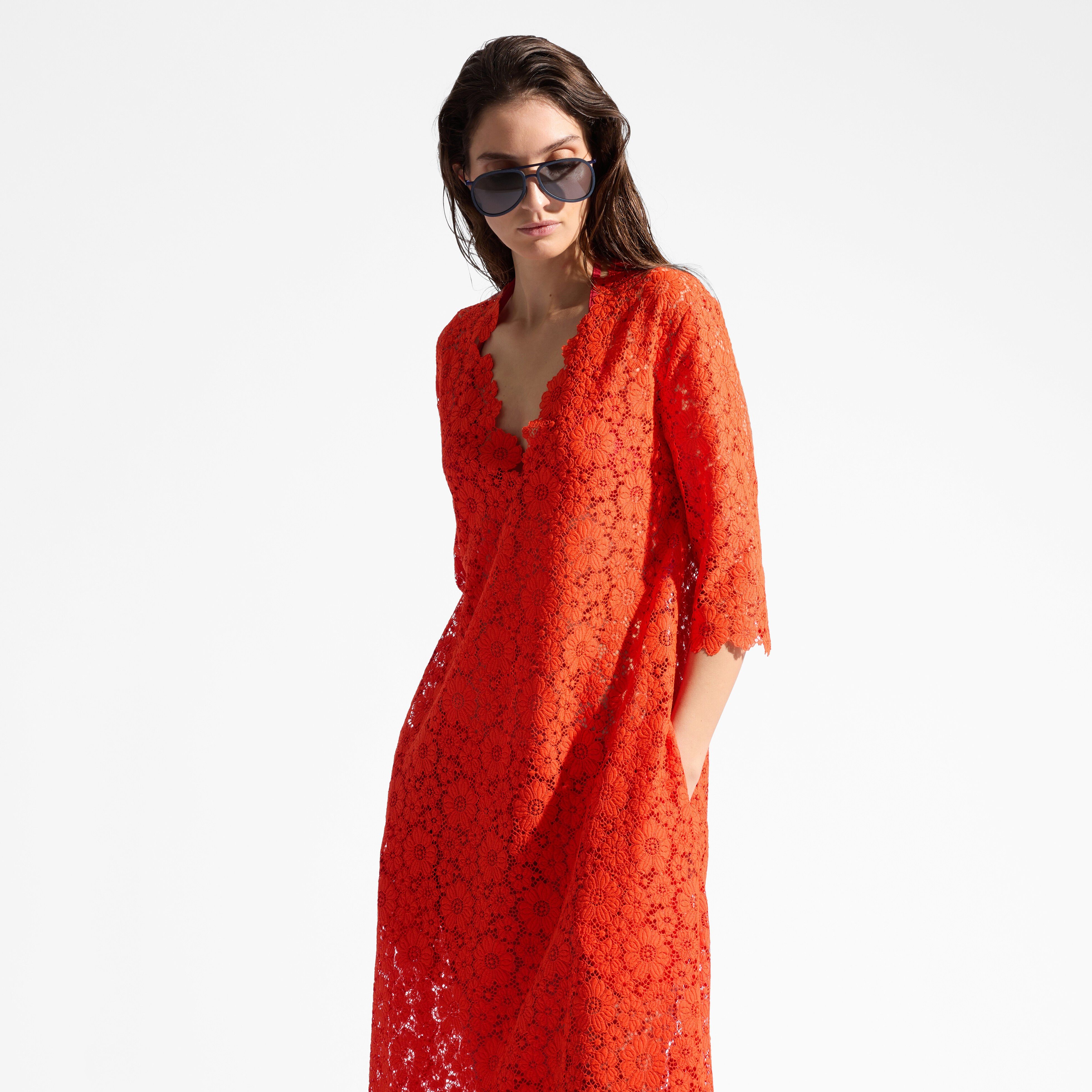 Women Guipure Kaftan Flowers Lace - 3