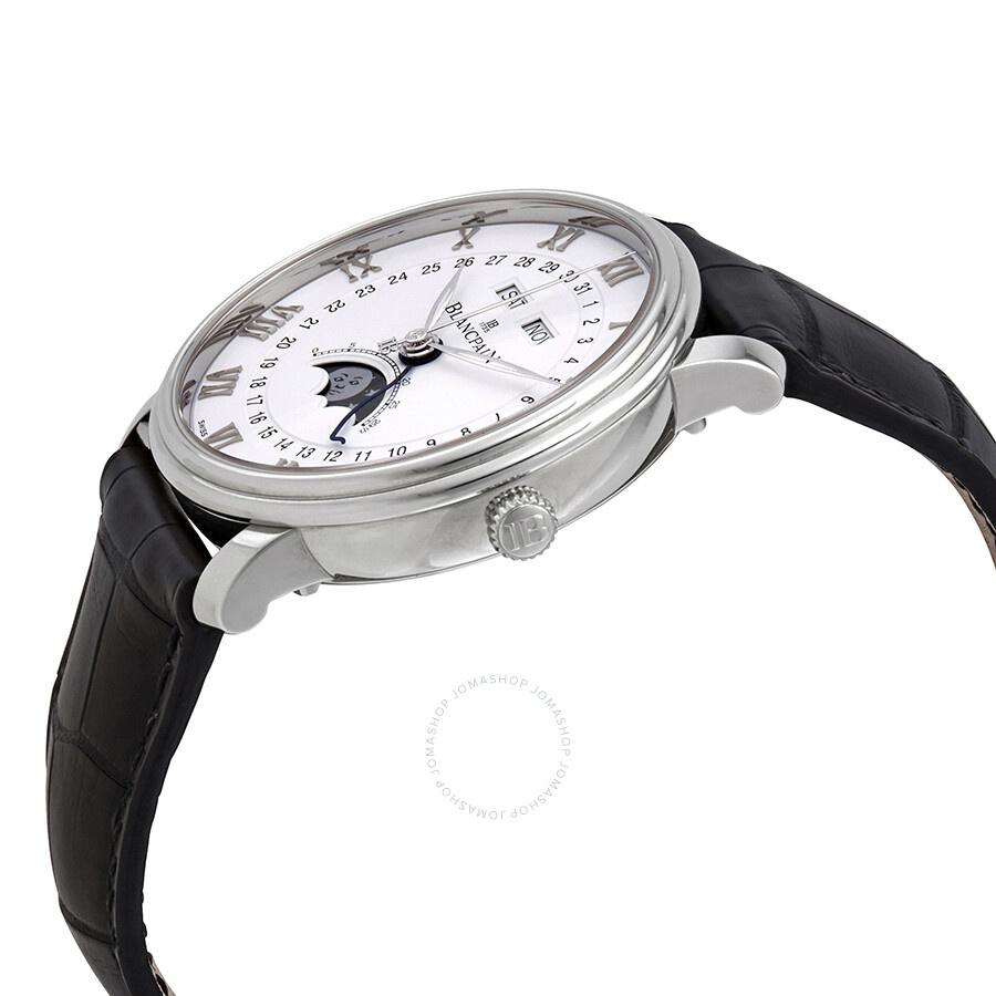 Pre-owned Blancpain Villeret Moonphase White Dial Men's Watch 6654-1127-55B - 2