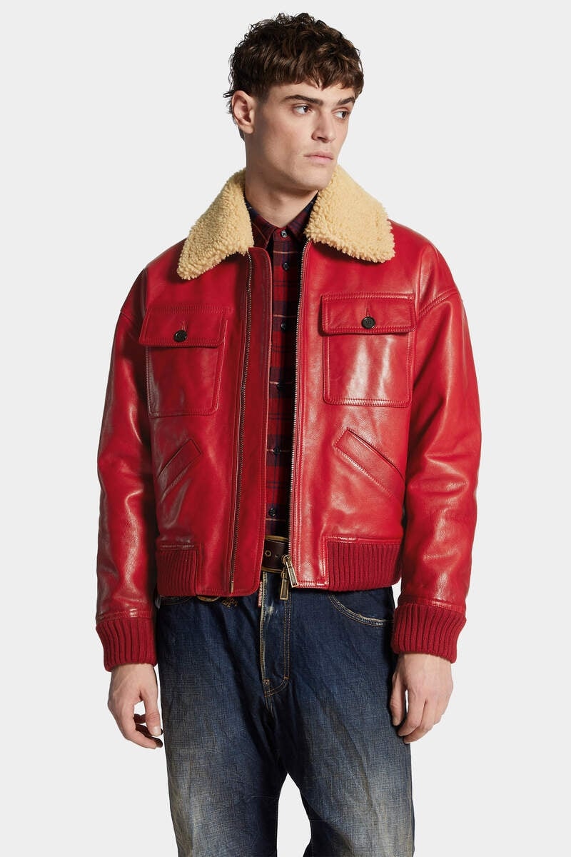 LEATHER AVIATOR BOMBER - 3
