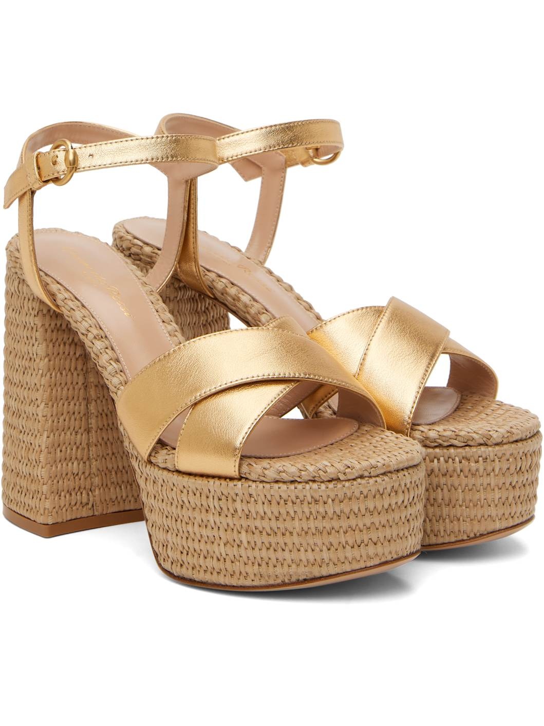 Gold Bebe Heeled Sandals - 4