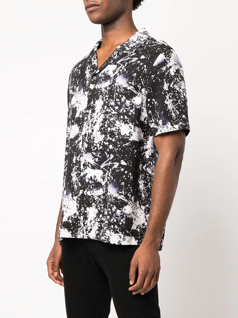 paint splatter-print short-sleeved shirt - 3