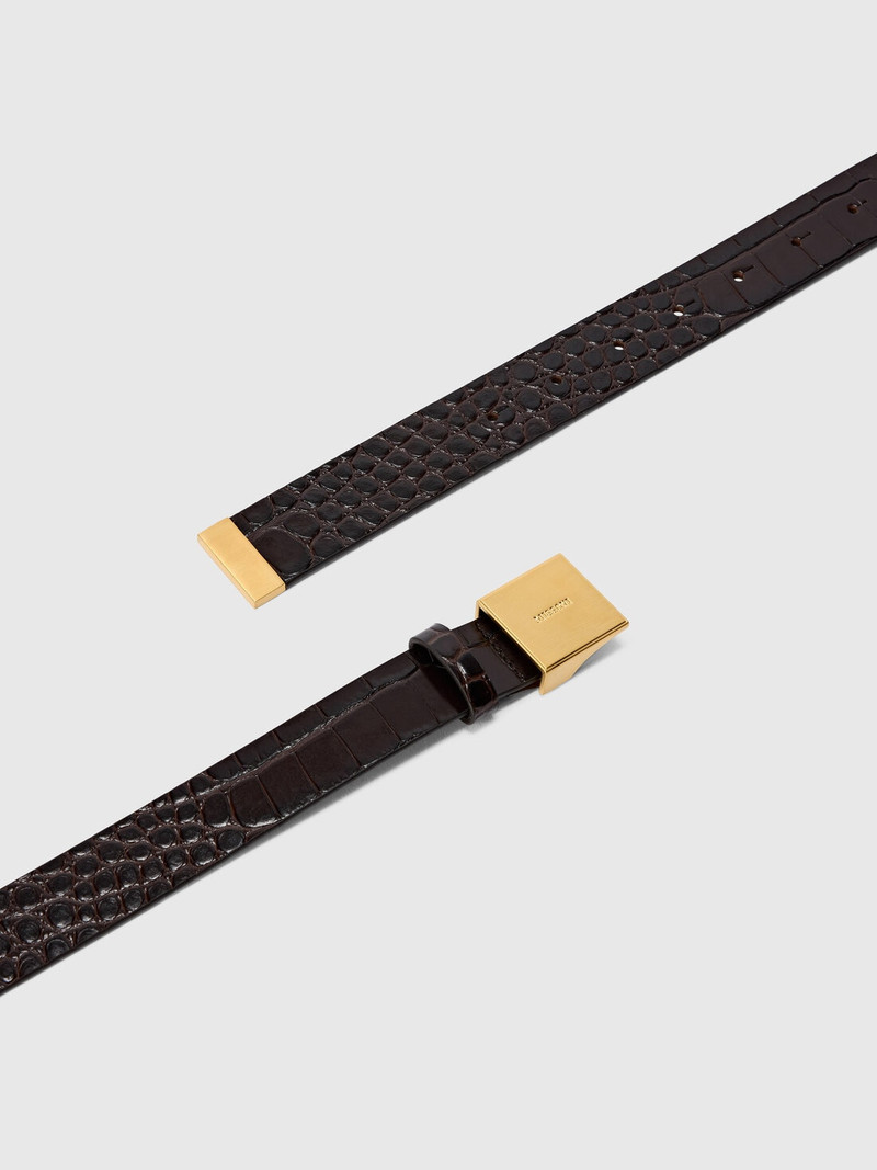 Faux croccodile leather patterned belt 3