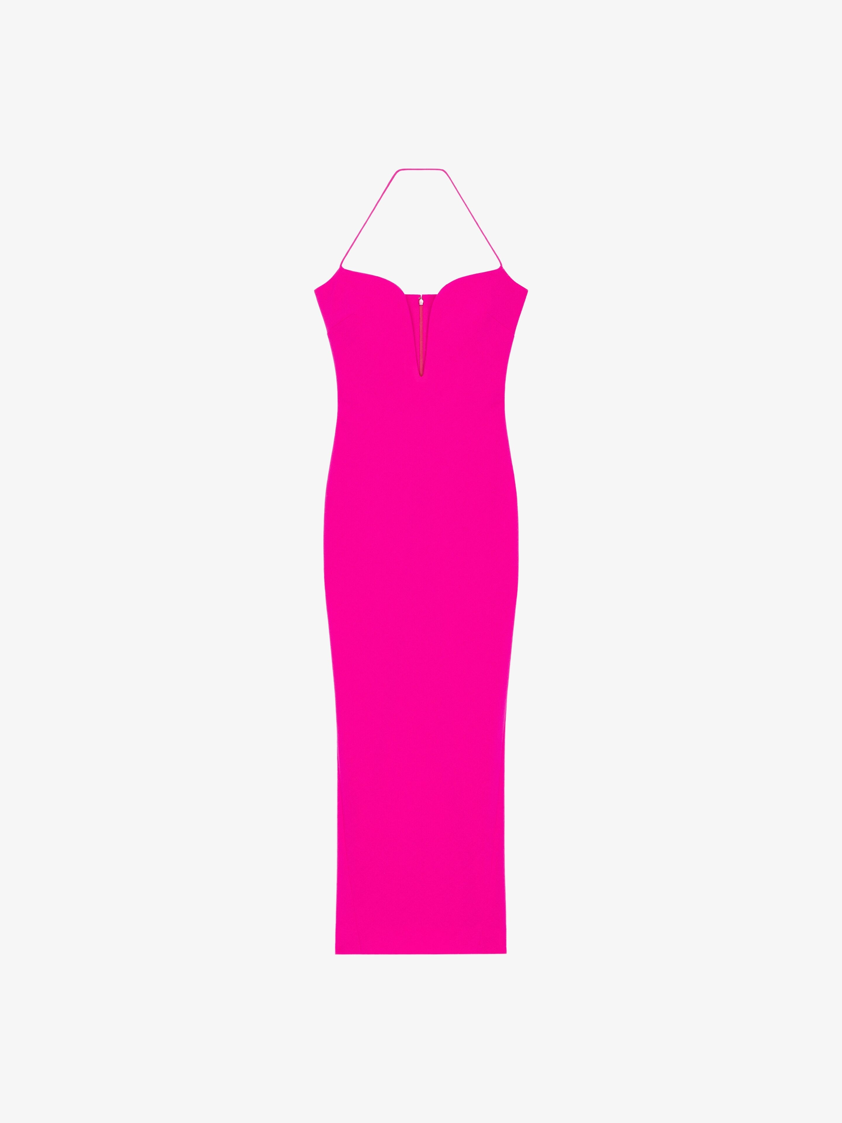 DRESS IN WOOL WITH PLUNGING NECKLINE - 1