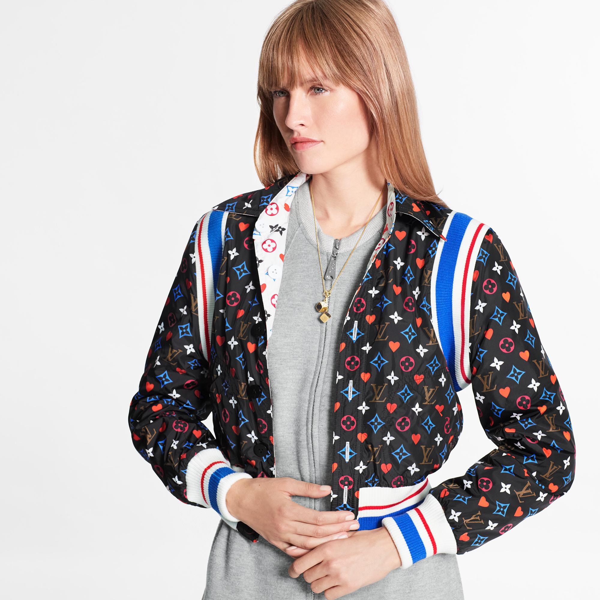 Game On Reversible Printed Nylon Bomber Jacket  - 5