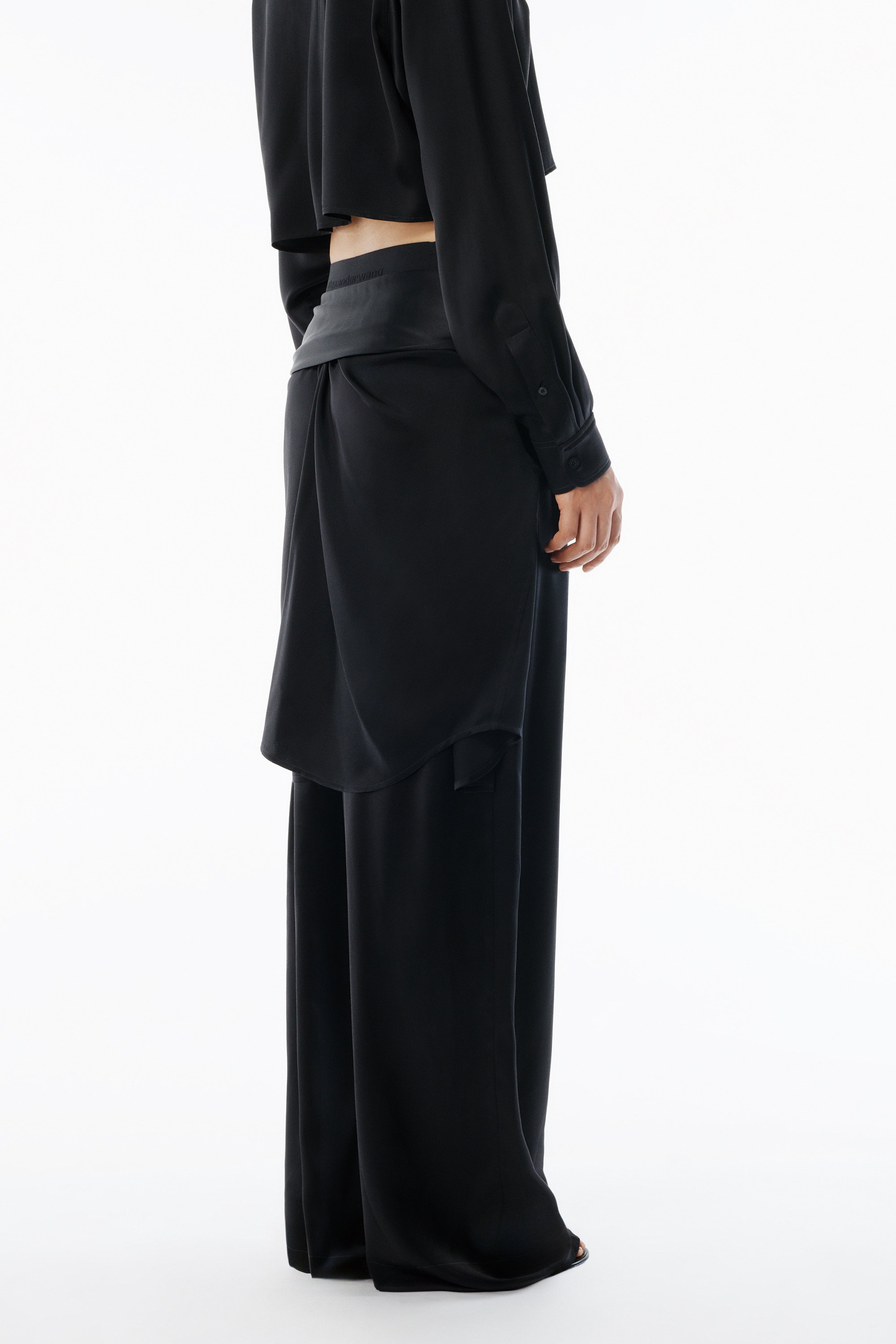 Black Silk Charmeuse Pre-Styled Boxer Pant - 5