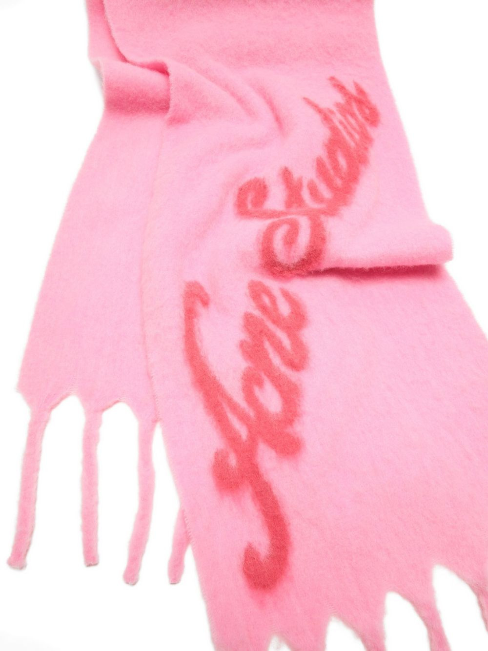 logo fringed scarf - 2