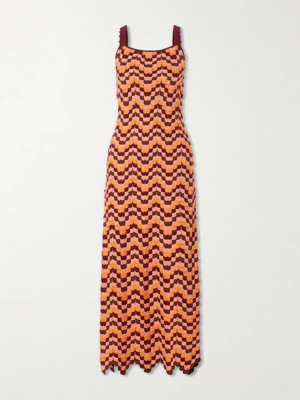 Marea Striped Crocheted Cotton Maxi Dress - 1