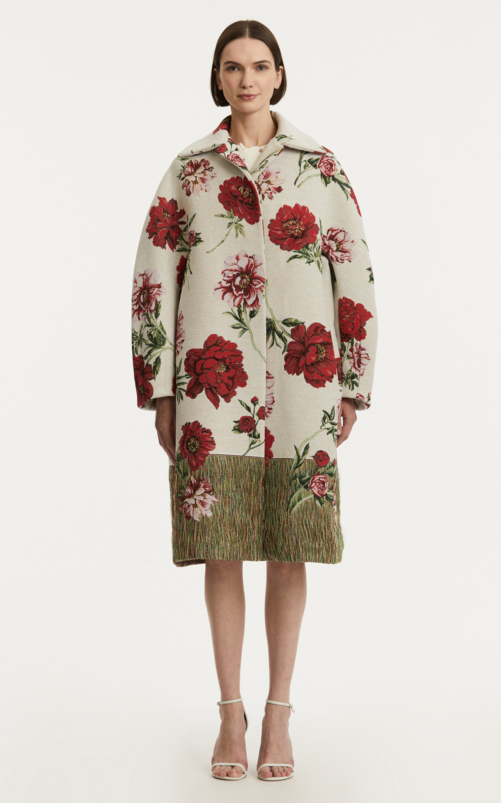 Oversized Cotton-Blend Jacquard Coat multi - 4